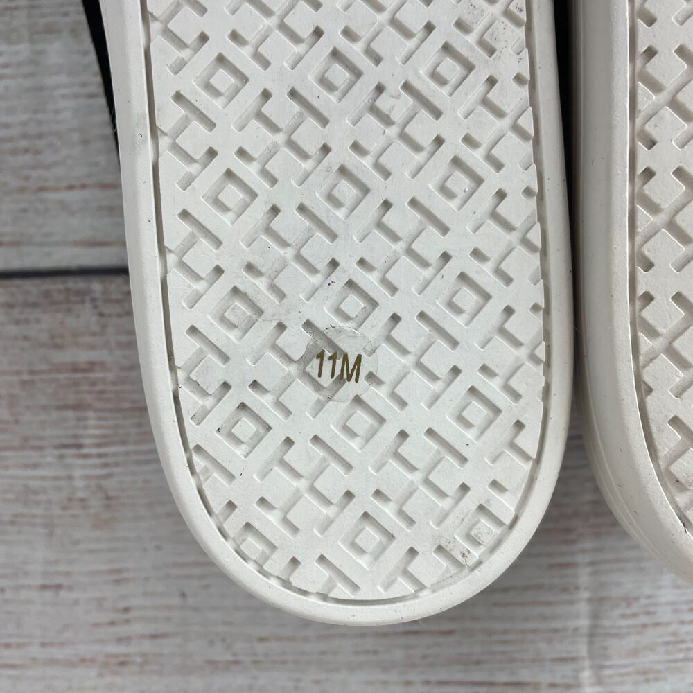 Tory Burch Jesse Slip On Womens Sz 11M Sneakers Black Suede Gold Logo - Picture 9 of 10